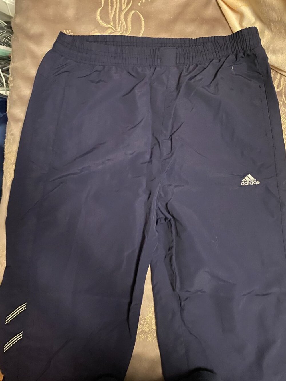 vintage wide leg navy adidas track pants